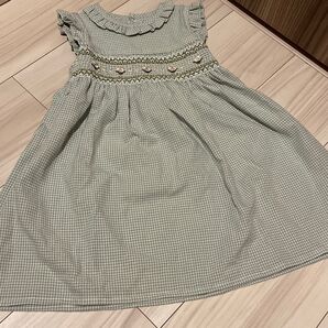 ノースリーブワンピース 100cm グリーン 新品 花柄