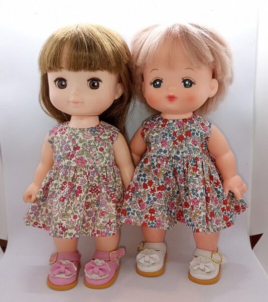 メルちゃん ソランちゃんサイズ ハンドメイド リバティ生地のワンピース2着セット①