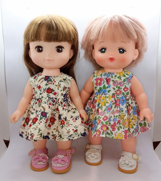 メルちゃん ソランちゃんサイズ ハンドメイド リバティ生地のワンピース2着セット②