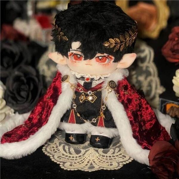 1112 着せ替え ぬいぐるみ ぬい服20㎝ 7点セット 王様 マント 韓国 アイドル キャラクター アニメ 男の子 赤 韓国ぬい