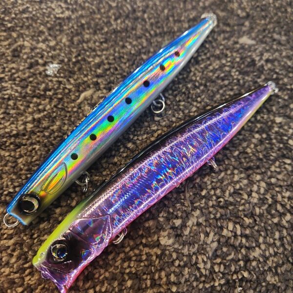かっ飛び棒130BRリアルイワシ色+ハーデス127Fアメジストチャート色セット