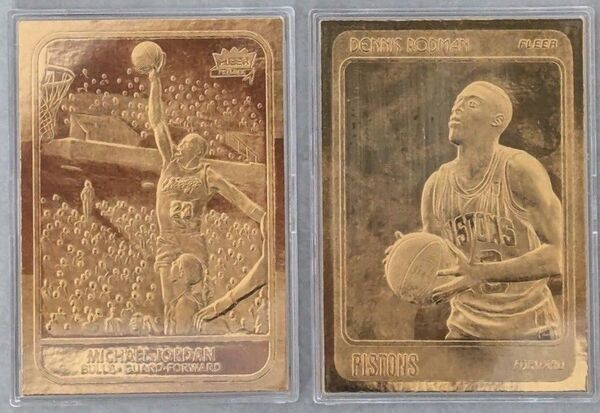 FLEER 23KRAT GOLD CARD マイケル・ジョーダン デニス・ロドマン セット NBA ゴールドカード