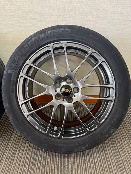 BBS 17インチ 鍛造アルミホイール RE5010(BBSナット付) ガンメタ