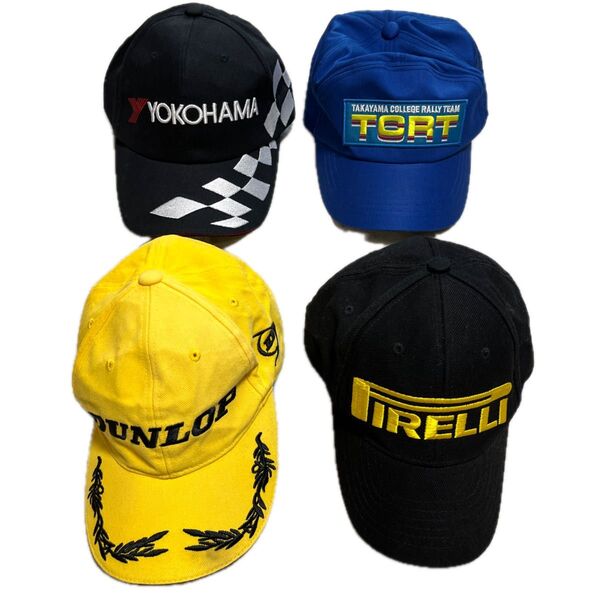 ★お値下げ★ ラリー キャップ PIRELLI DUNLOP YOKOHAMA 高山大学ラリーチーム 4個セット