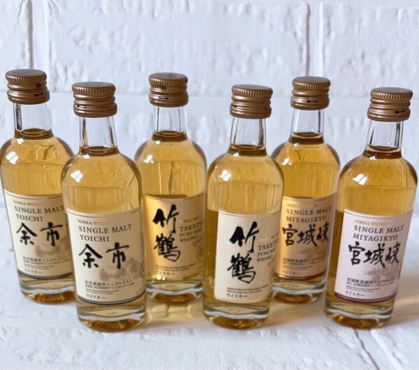 ニッカウイスキー 竹鶴 宮城峡 余市 50ml ミニボトル 6本セット