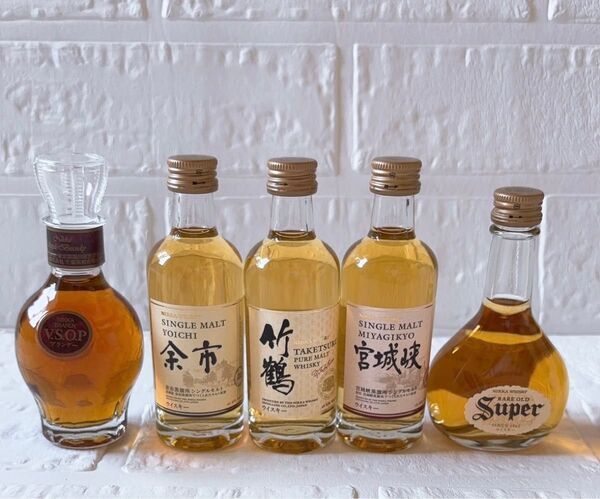 ニッカウイスキー 竹鶴 宮城峡 余市super ブランデーvsop ミニボトル