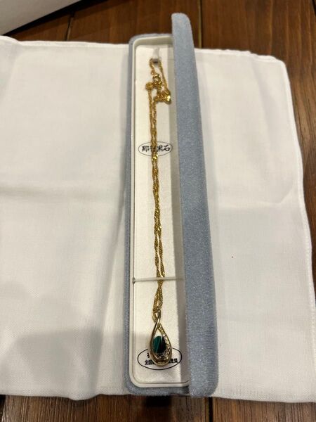 那智黒石 ネックレス アクセサリー 専用箱付 ゴールド