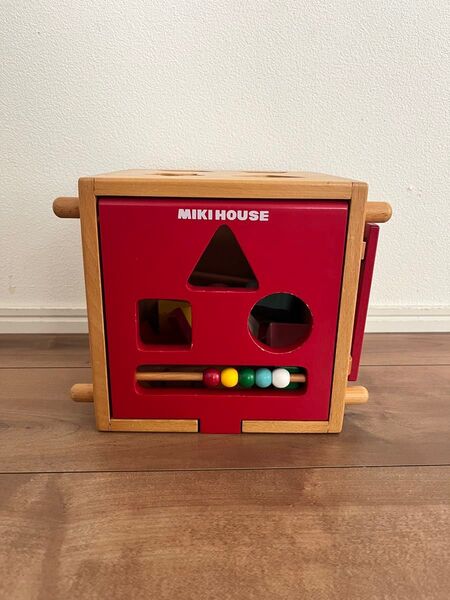 ミキハウス おもちゃ 古い木 レトロ ボックス 木製パズル MIKIHOUSE