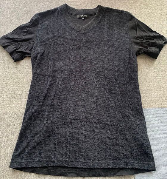 エムケーミッシェルクランオム Tシャツ MICHEL KLEIN HOMME M 黒 半袖Tシャツ 半袖 カットソー Vネック