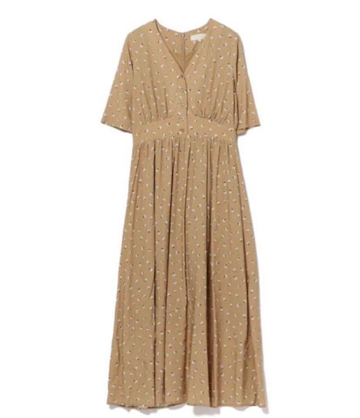 B:MING by BEAMS レトロ フラワー 半袖 ロング ワンピース