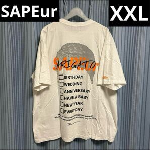 SAPEur HAPPY Tシャツ XXL サプール 半袖Tシャツ 白