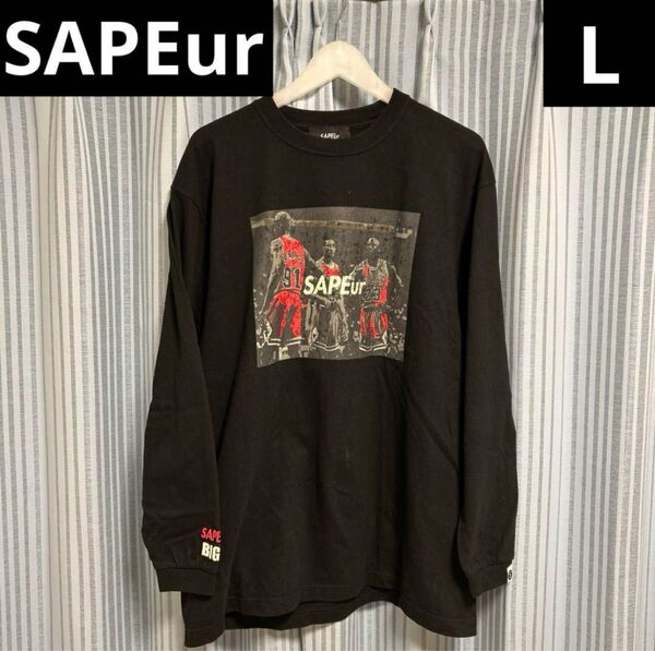 SAPEur サプール BIG3 ロンT XL 黒 ビンテージ 長袖 Tシャツ