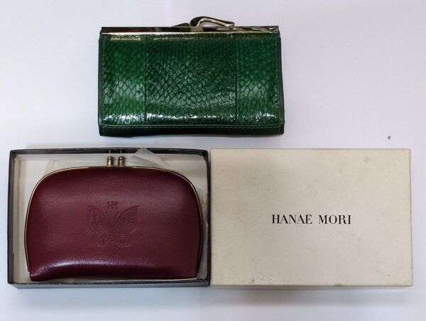 HANAEMORI レディース がま口 ノーブランド 革がま口財布 深緑 セット