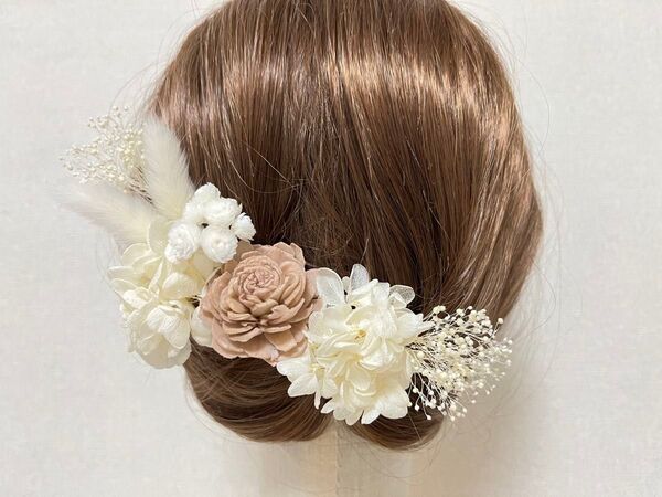 髪飾り ヘッドドレス 成人式 和装 振袖 ウェディング 前撮り ドライフラワー ヘアアクセ