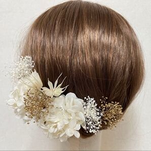 髪飾り ヘッドドレス 成人式 和装 振袖 ウェディング ゴールド 前撮り ブライダル ヘアアクセ 白