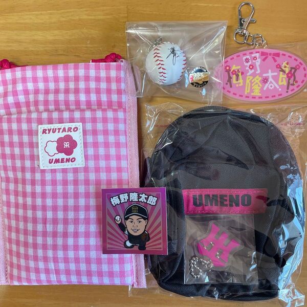阪神タイガース 梅野隆太郎 シークレットグッズセット モバイルポシェット ミニバッグ風ポーチ アクリルキーホルダー ステッカー 等