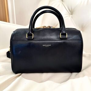 【美品】SAINT LAURENT(サンローラン) ベイビーダッフル 2WAYショルダーバッグ ブラック ハンドバッグ