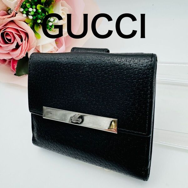 GUCCI グッチ コンパクト 財布 ウォレット ブラック系 416