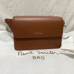 新品 本物 正規品 ポールスミス レザー ボディバッグ ショルダーバッグ 茶 クロスボディ サコッシュ