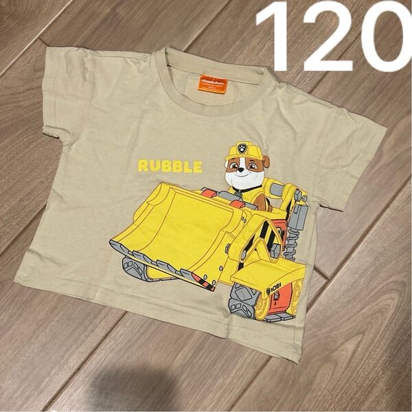パウパトロール パウパト ラブル RUBBLE Tシャツ ベージュ 100サイズ 半袖 Tee クルーネック