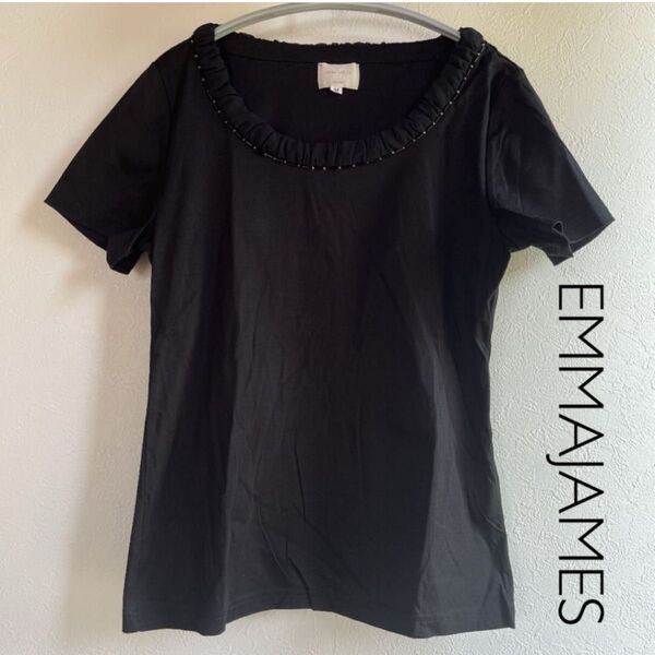 EMMAJAMES ビジュー付きTシャツ カットソー トップス カットソー 半袖