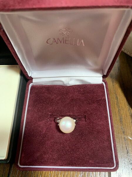CAMELLIA カメリア K18WG パール ダイヤモンド 指輪 12号 真珠