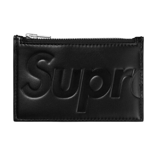 Supreme Leather Zip Card Holder "Black"