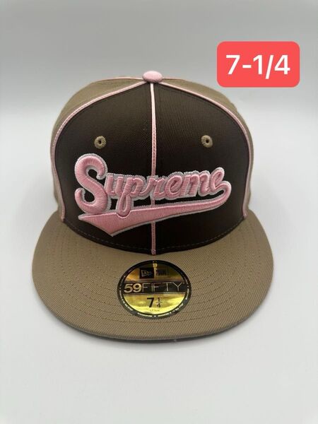 Supreme Piping Script Logo New Era "Tan" 7-1/4