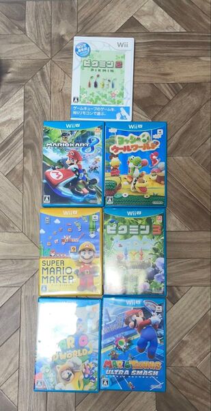 ソフト WiiU マリオカート8 ピクミン Wii 箱付 マリオ ソフト7本セット まとめ売り