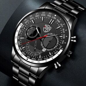 新品 DEYROS クロノグラフビジネス 腕時計 黒/B黒rv89cl新品 DEYROS クロノグラフ 腕時計 黒/パープル