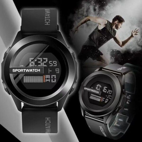 新品 男女兼用 LEDスポーツ デジタル腕時計 黒9bc8q2新品 防水 スポーツ デジタル ウォッチ 腕時計カーキ