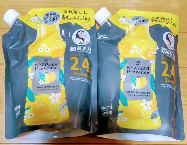 レノア アロマジュエル 香り付け専用ビーズ シトラス&ヴァーベナの香り 詰め替え 1040ml × 2