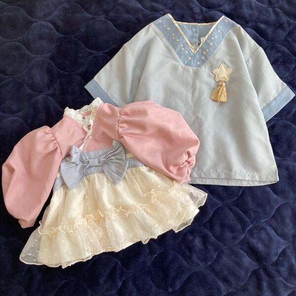美品 コトリ cotoli 七夕織姫彦星 兄妹コーデ リンク お揃い サイズ80.110