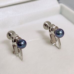 A825【アコヤベビー】スタッドイヤリング 約4.7㎜ 約4.5㎜ 艶照強 コバルトブルー 天然あこや真珠 本真珠 あこやベビー
