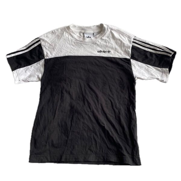 アディダス Tシャツ サイズS adidas ブラック ホワイト半袖