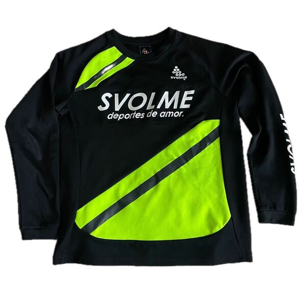 スボルメ svolme 160 長袖 Tシャツ ブラック 蛍光イエロー サッカー