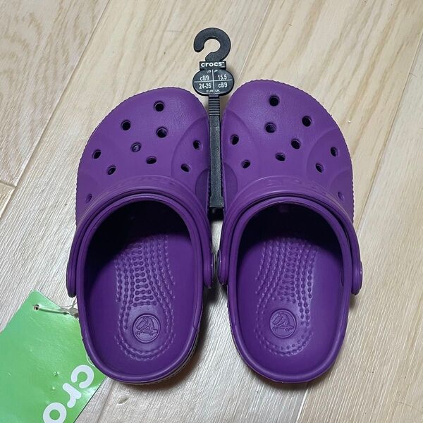 クロックス 15.5cm 紫 パープル サンダル crocs 新品 キッズ ②