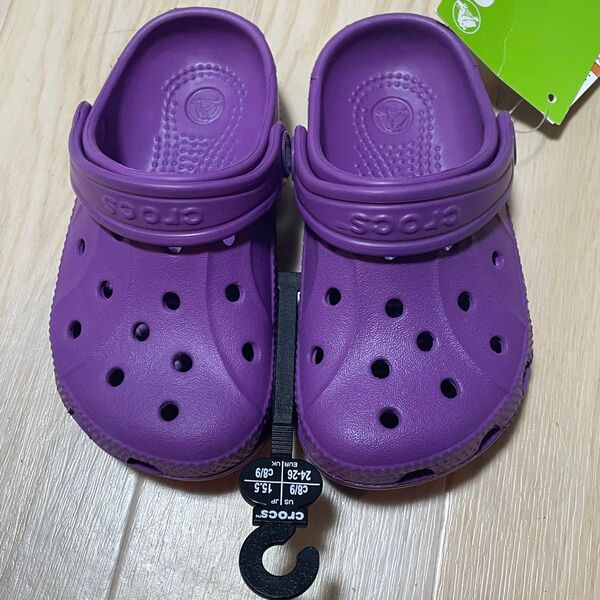 クロックス 15.5cm 紫 パープル サンダル crocs 新品 キッズ ③