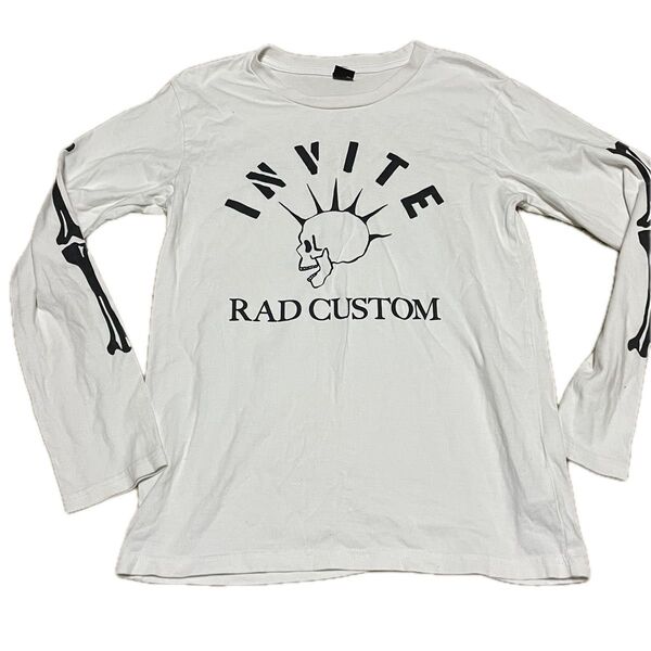 RAD CUSTOM 160 ラッドカスタム 長袖 Tシャツ ホワイト ロンT