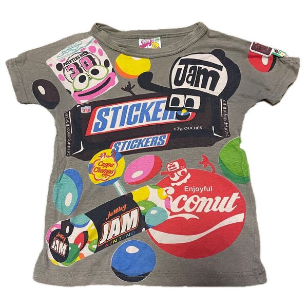 JAM 120 Tシャツ グレー お菓子柄 子供服 半袖