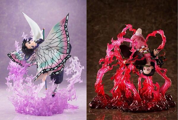 【新品未開封】鬼滅の刃 竈門禰豆子<爆血>1/8スケールフィギュア ANIPLEX + 胡蝶 しのぶ フィギュア 2個セット売り