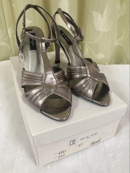 MICHAEL KLEIN パンプス 本革 シルバー 24.0cm