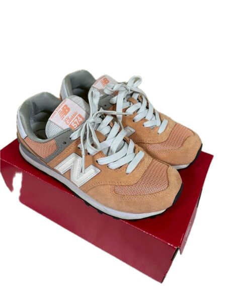 New Balance 574 スニーカー オレンジ 24cm