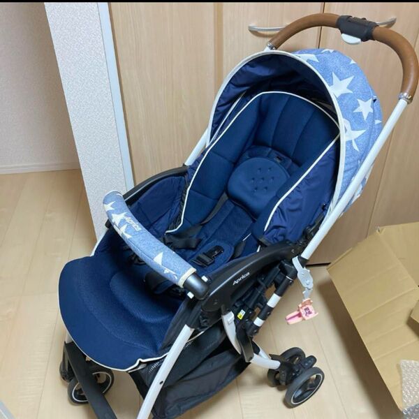 Aprica アップリカ ベビーカー バギー デニムスター トイザらス限定 対面 背面両用 ネイビー 星