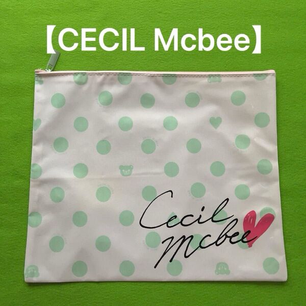 ポーチ CECIL Mc BEE セシルマクビー ドット柄 グリーン 化粧ポーチ メイク道具 インバック
