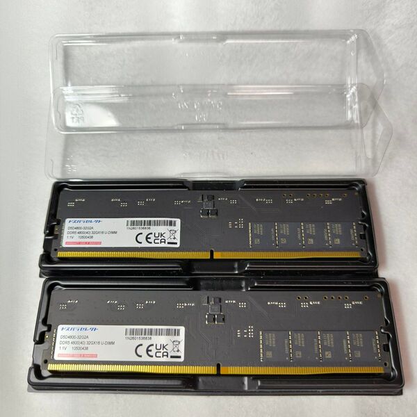 DDR5メモリ 32GBx2枚 計64GB ドスパラセレクト D5D4800-32G2A