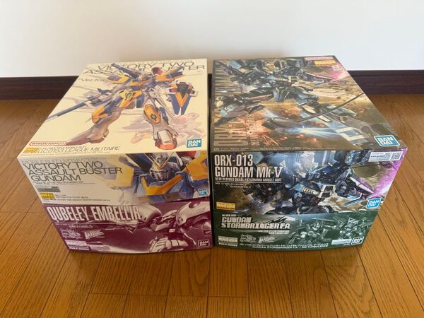 4体セットMG 1/100 V2アサルトバスターVer.Ka、キュベレイ・アンベリール、ガンダムストームブリンガー、Mk-V