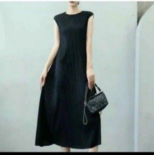 ワンピース人気 上品 黒ステキトップス フリーサイズladysシワにならないplease素材