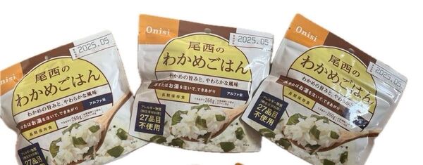 尾西食品 アルファ米 わかめごはん 3個