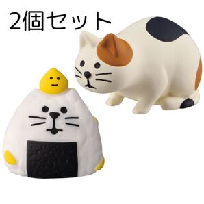 新品未使用 デコレ コンコンブル 観察猫 & 新米おむすびにゃんこ 栗ごはん ねこ 猫 置物